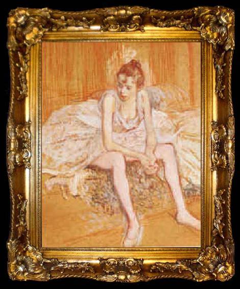 framed   Henri  Toulouse-Lautrec Dancer Seated, ta009-2
